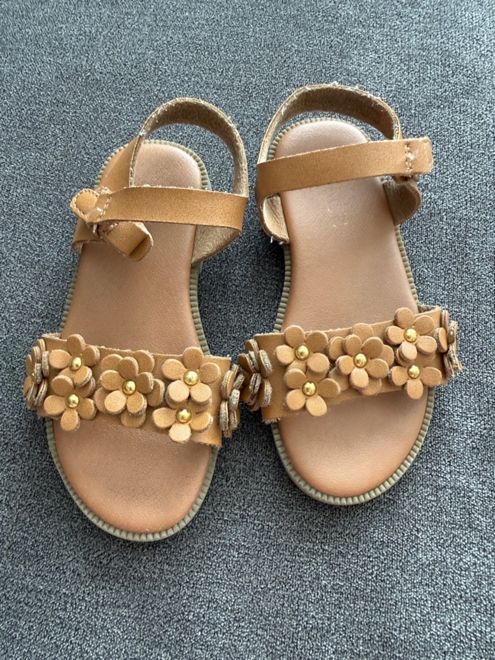 Girls Tan Floral Strap Sandals - Children’s Place